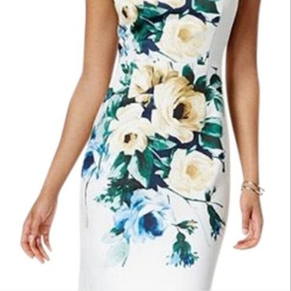 Betsey Johnson Dresses & Skirts - Betsey Johnson Blue Floral Scuba Material Dress
